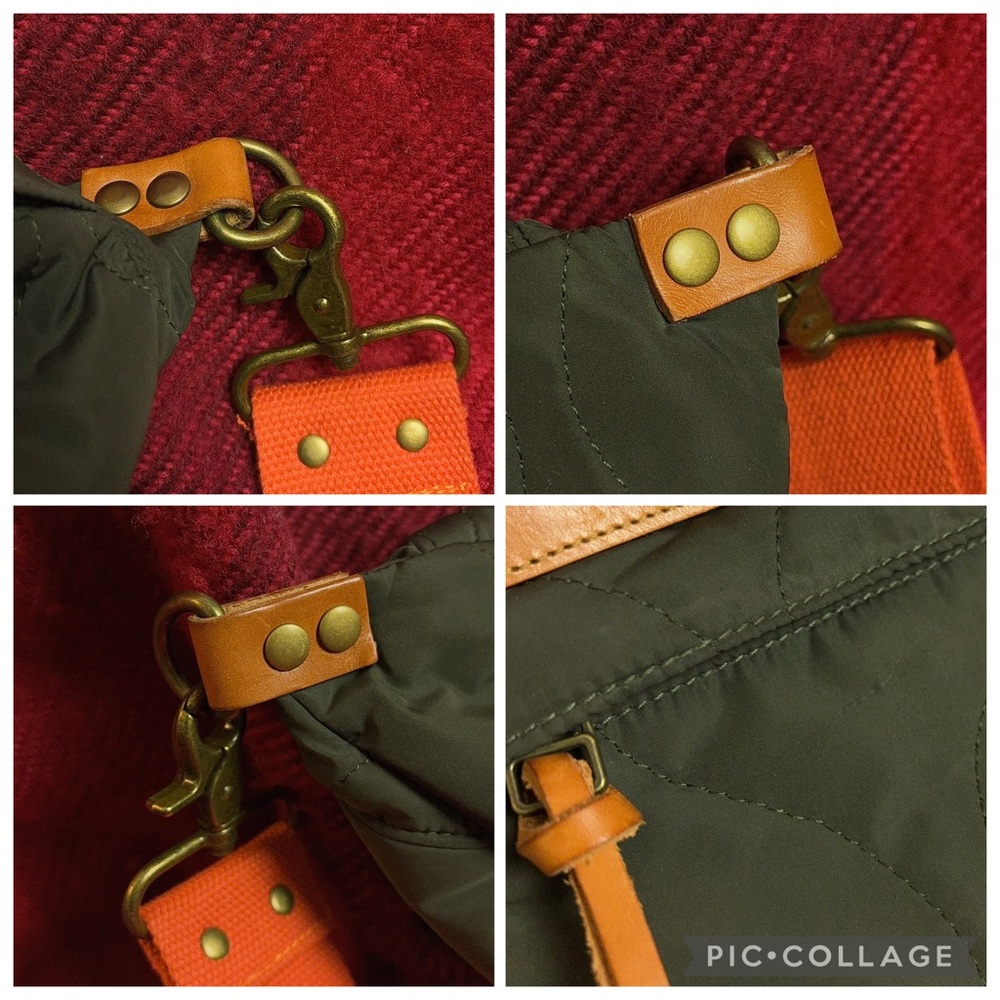 Parker Thatch Quilted Cross Your Heart Sling Bag Olive Nylon Rare - Picture 15 of 16